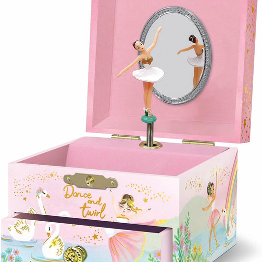 Giggle & Boxes Honey Girls Musical Jewelry Box Engineered Wood Dancing NEW