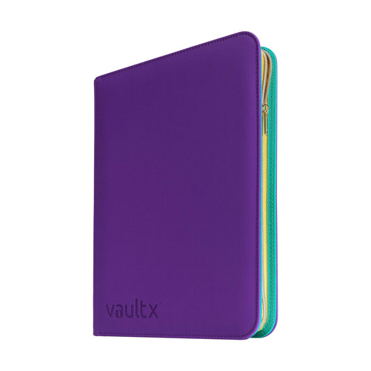 Vault X Albums 9 Pocket Purple Trading Card Zip Binder - Holds 360 Cards DEMO