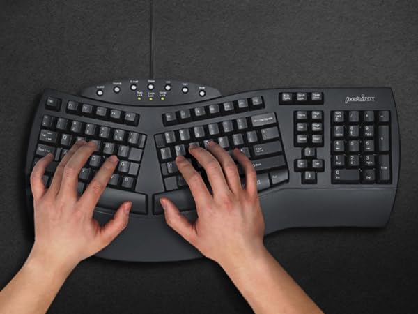 Perixx Ergonomic Keyboard and Vertical Mouse Combo - Black USB Set NEW