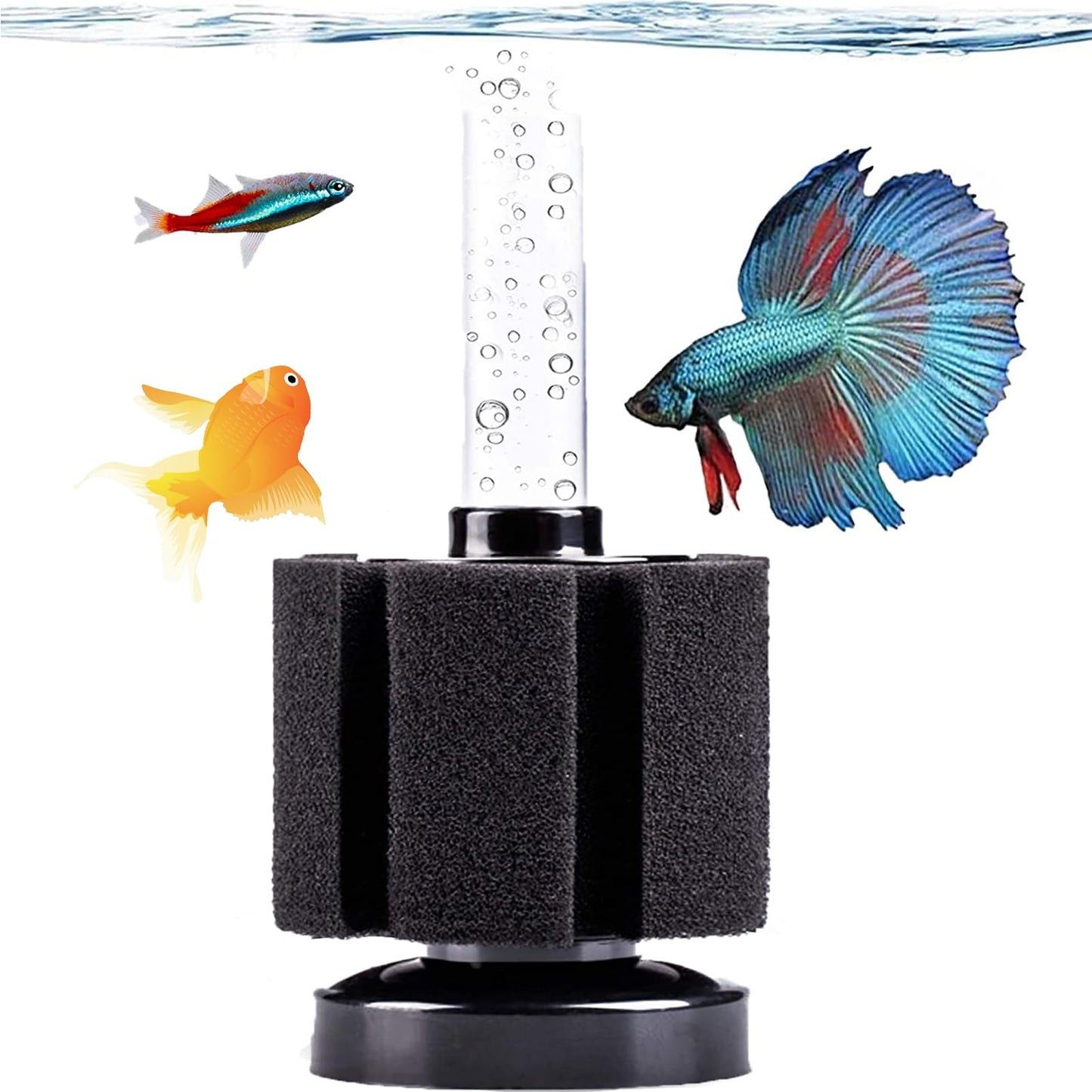 Heeke 10-Gallon Filters Sponge Aquarium Filter Underwater Center Filtration NEW
