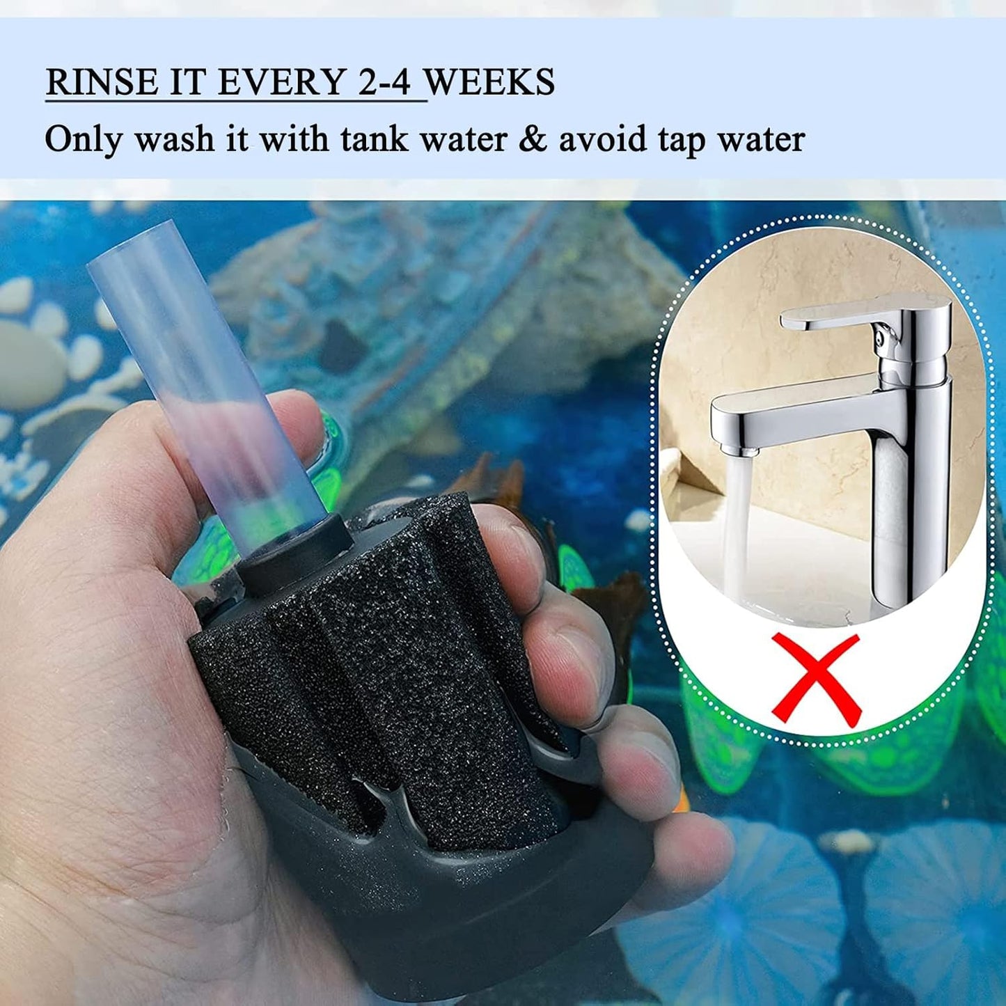 Heeke 10-Gallon Filters Sponge Aquarium Filter Underwater Center Filtration NEW
