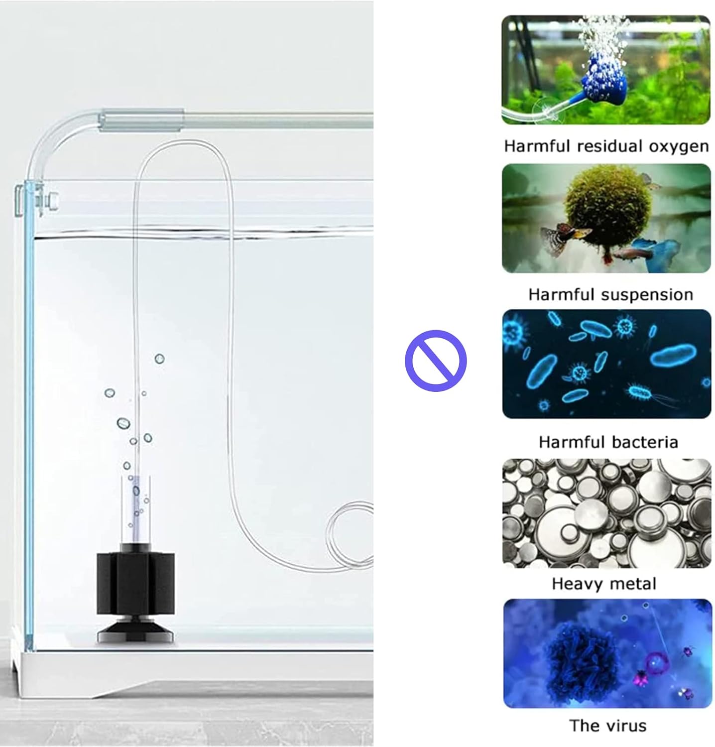 Heeke 10-Gallon Filters Sponge Aquarium Filter Underwater Center Filtration NEW