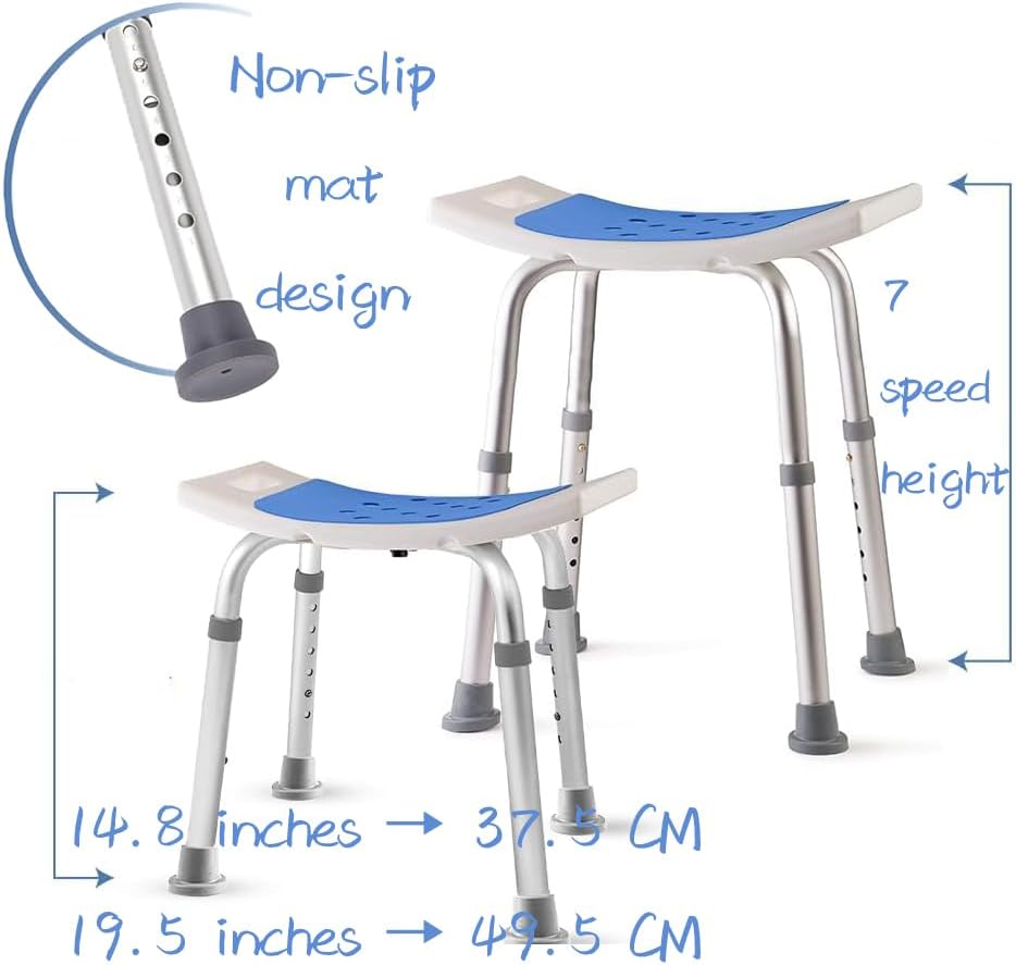 Nanchangby Adjustable Bath Stools Height Shower Stool with Tool-Free DEMO