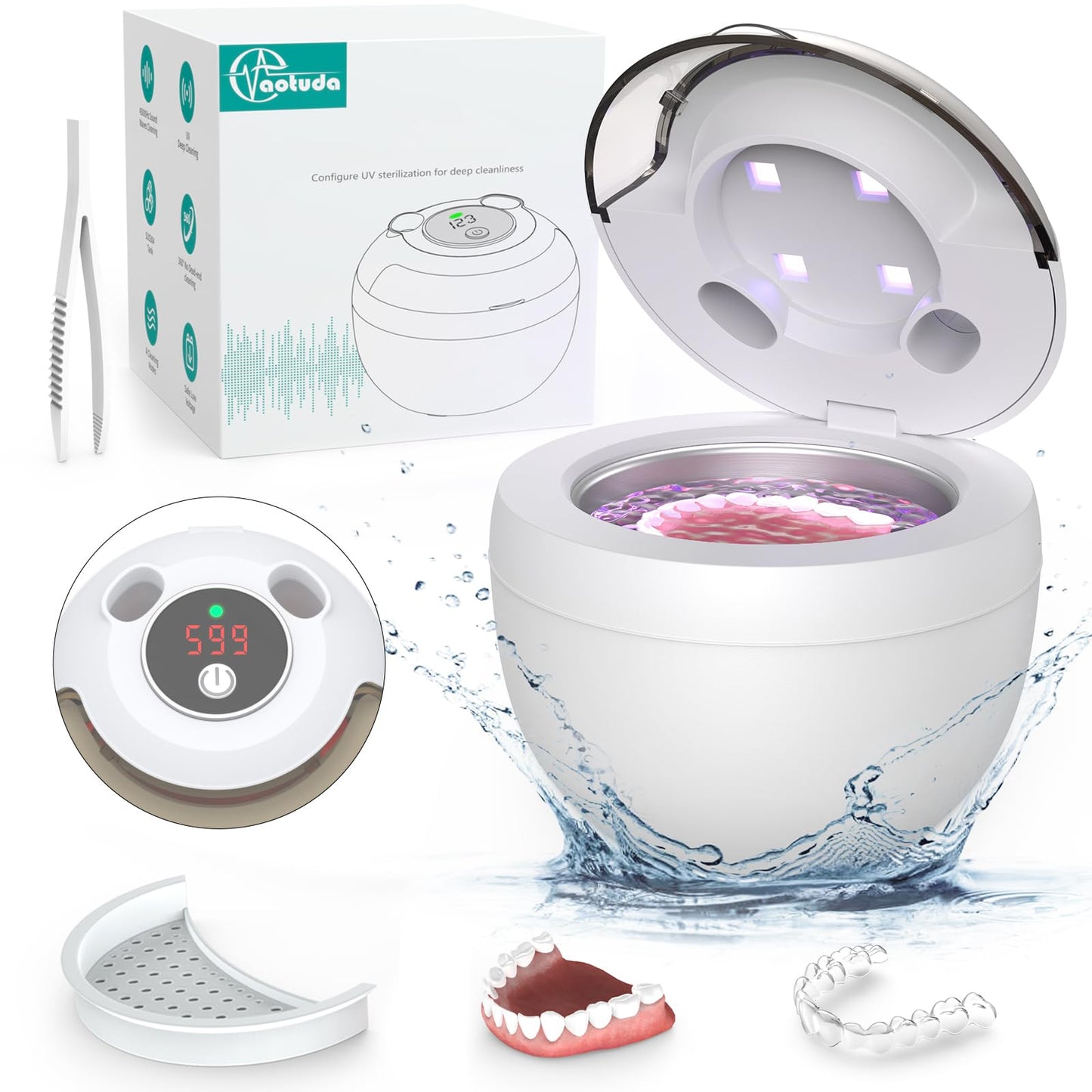 Aotuda Ultrasonic Retainer Cleaner Machine - 200ML Cleaning & Care for DEMO
