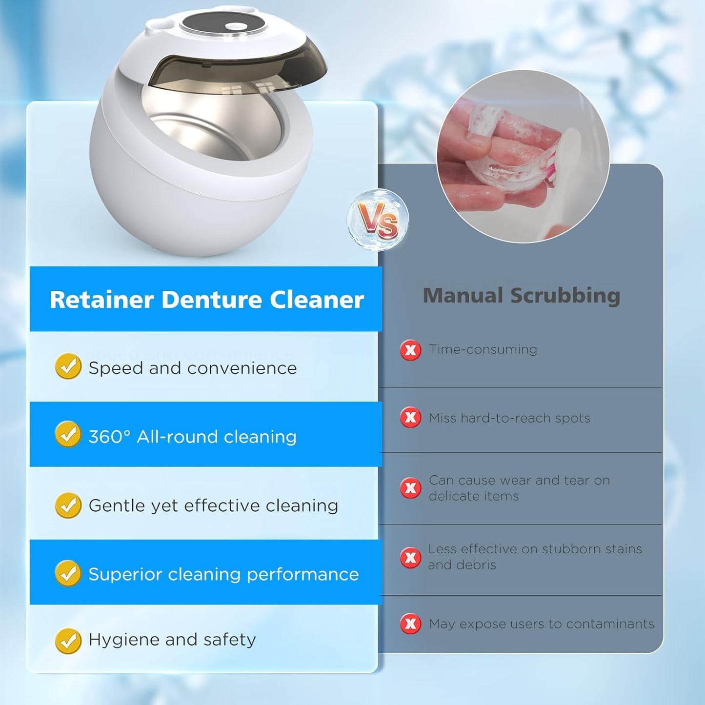Aotuda Ultrasonic Retainer Cleaner Machine - 200ML Cleaning & Care for DEMO