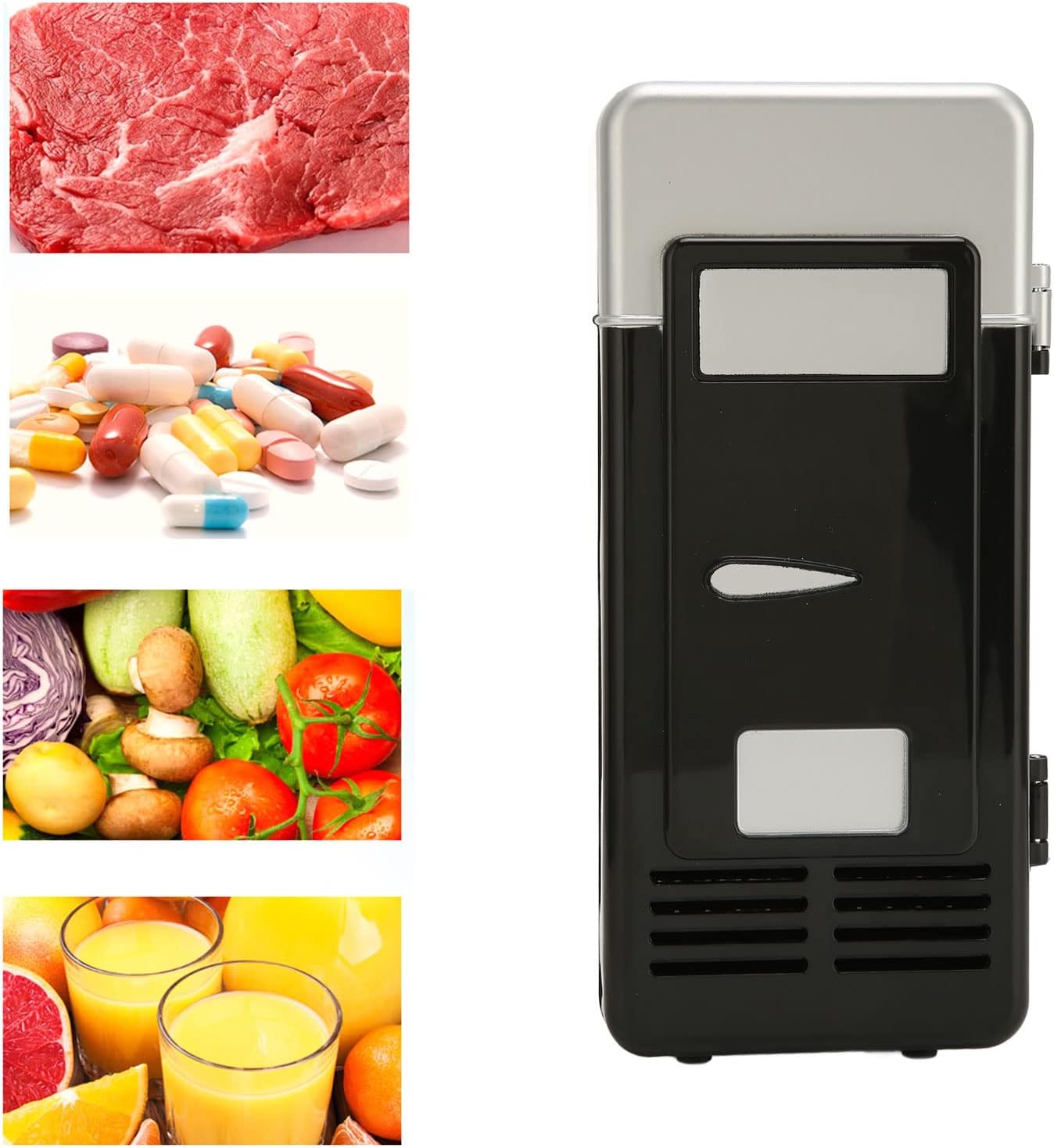 Jectse Portable Electric Mini Fridge Beverage Drink Can Cooler in Black for NEW