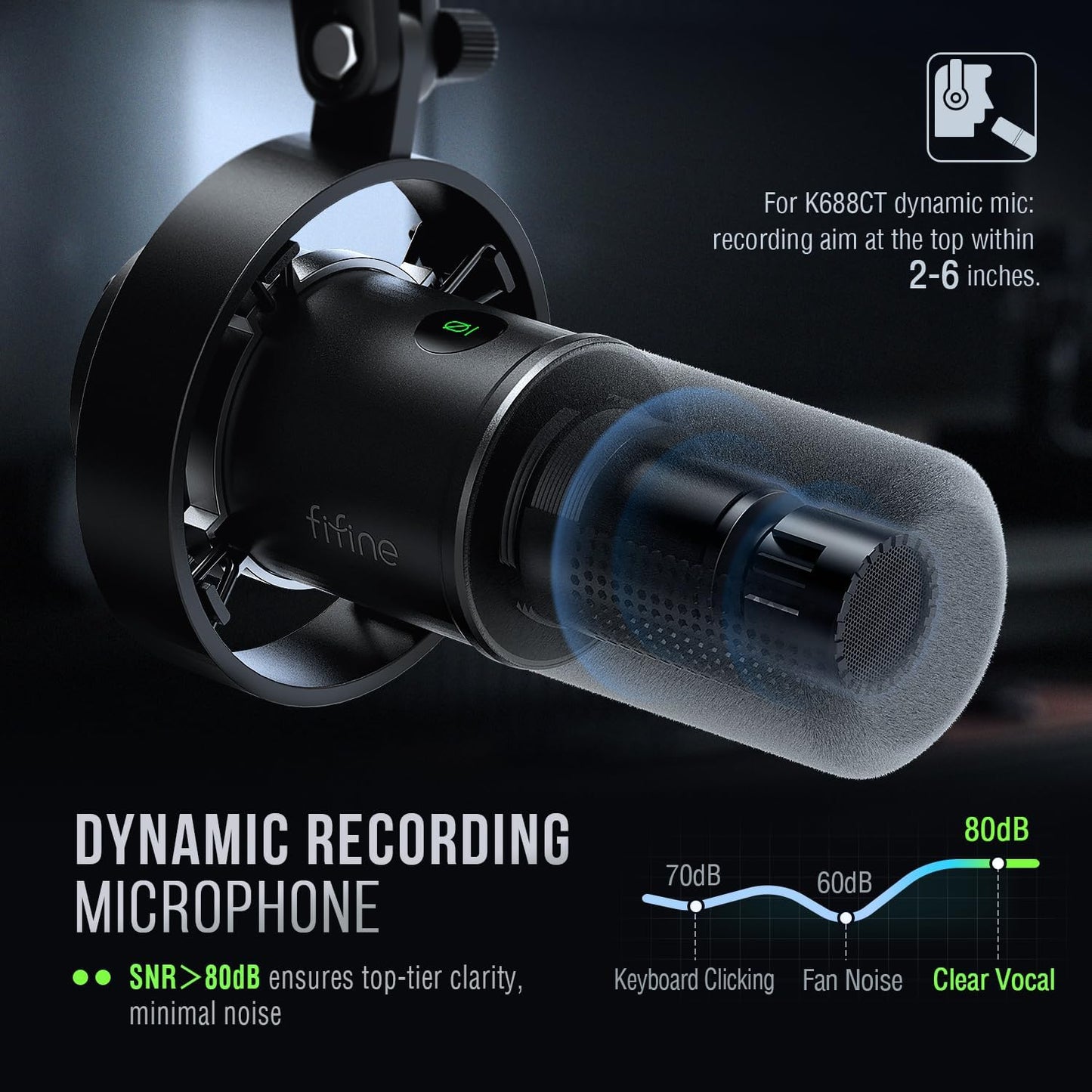 FIFINE USB/XLR PC Microphones Dynamic Podcast Microphone Kit with Boom Arm, NEW