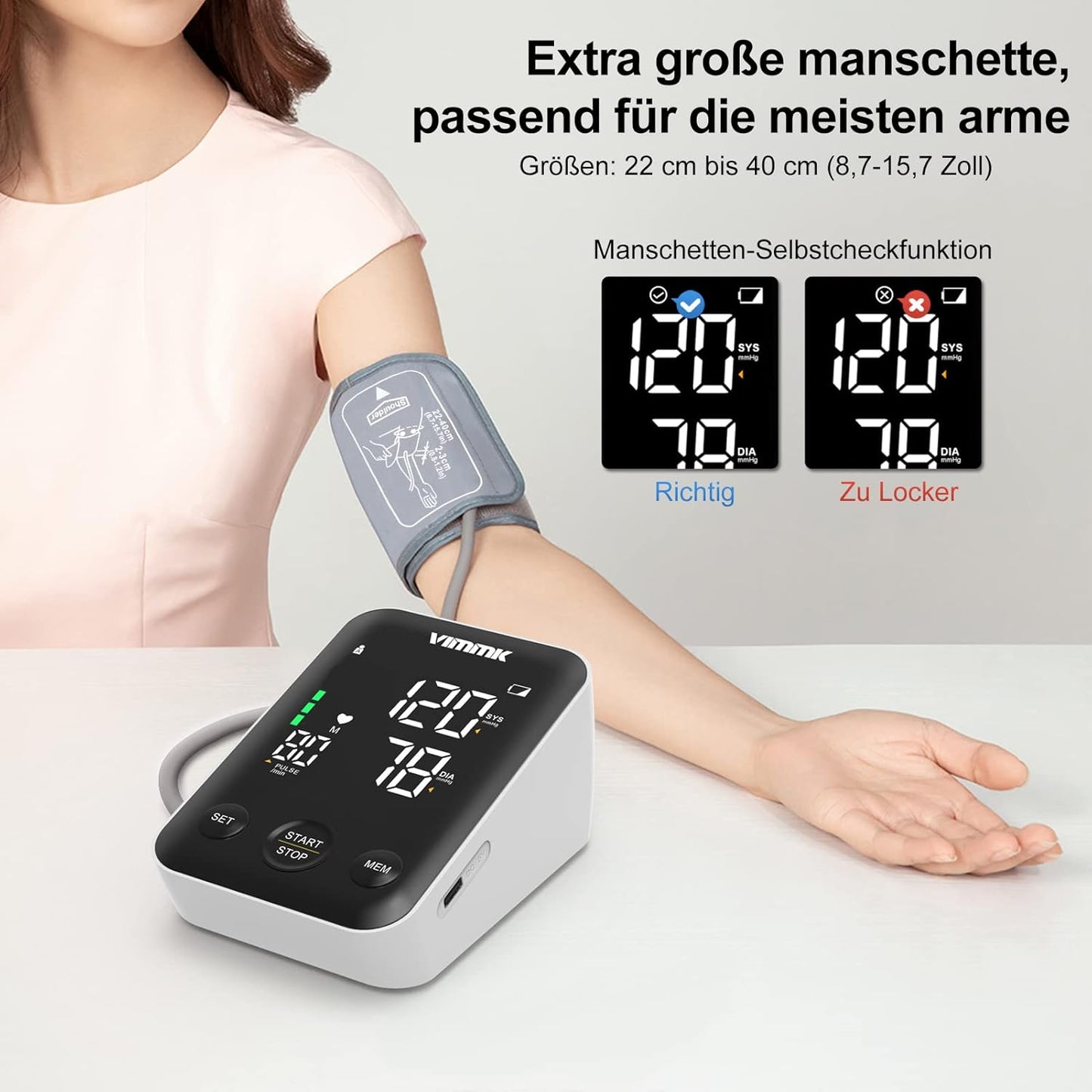 Vimmk Upper Accessories Arm Blood Pressure Monitor Machine for Home Use, NEW
