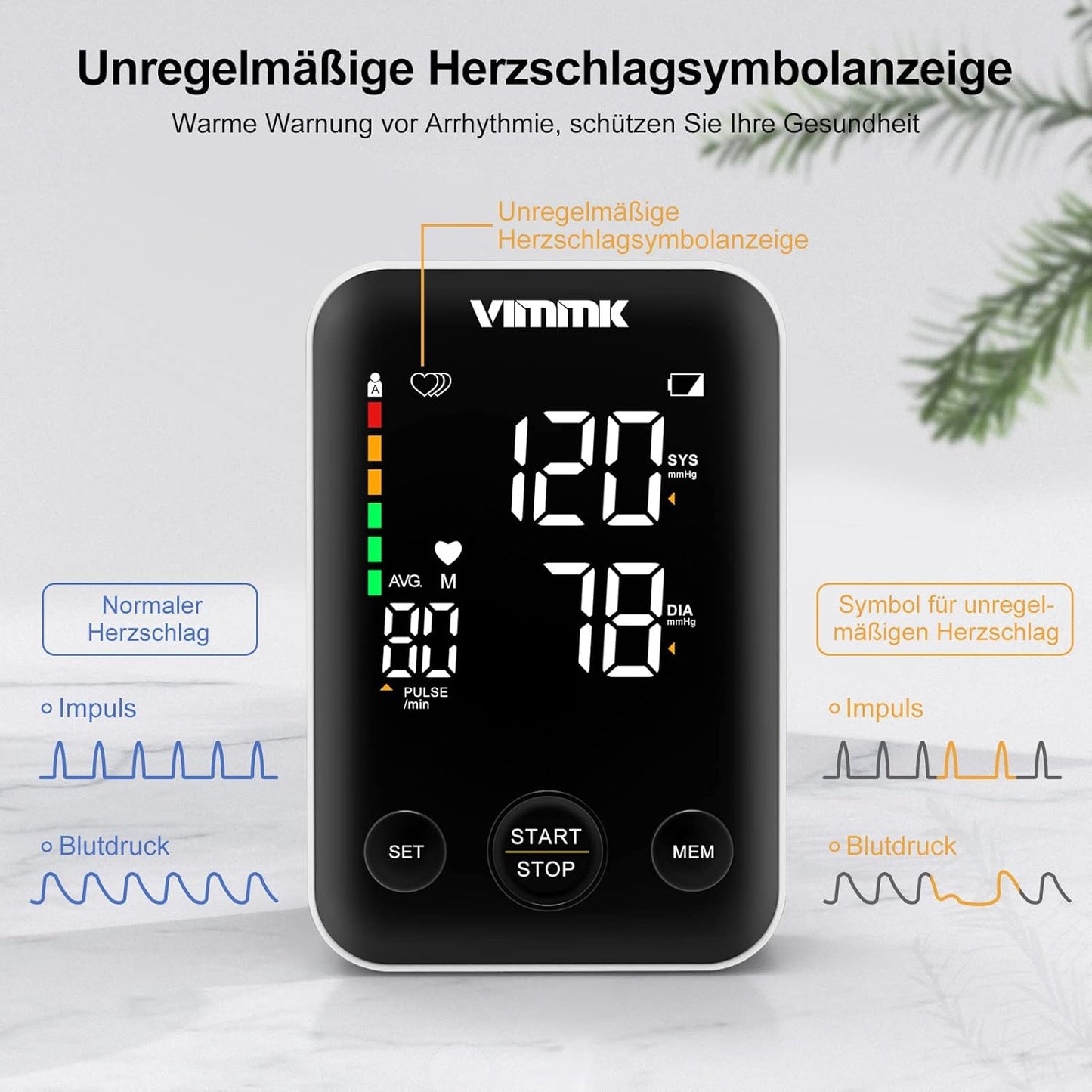 Vimmk Upper Accessories Arm Blood Pressure Monitor Machine for Home Use, NEW