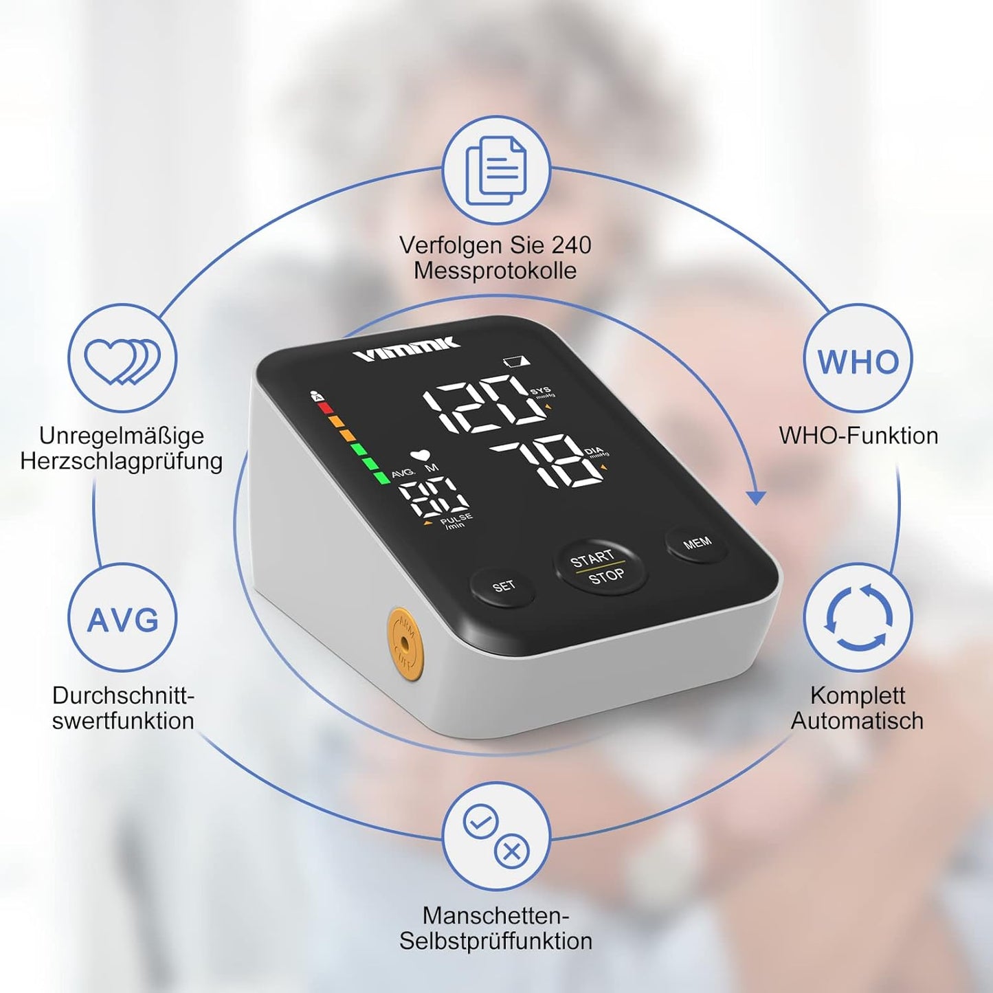 Vimmk Upper Accessories Arm Blood Pressure Monitor Machine for Home Use, NEW