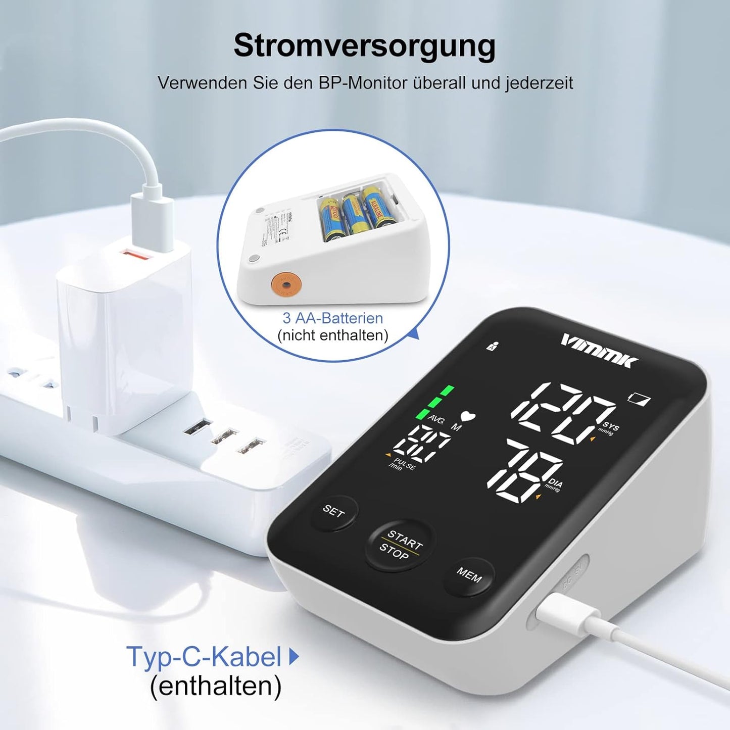 Vimmk Upper Accessories Arm Blood Pressure Monitor Machine for Home Use, NEW