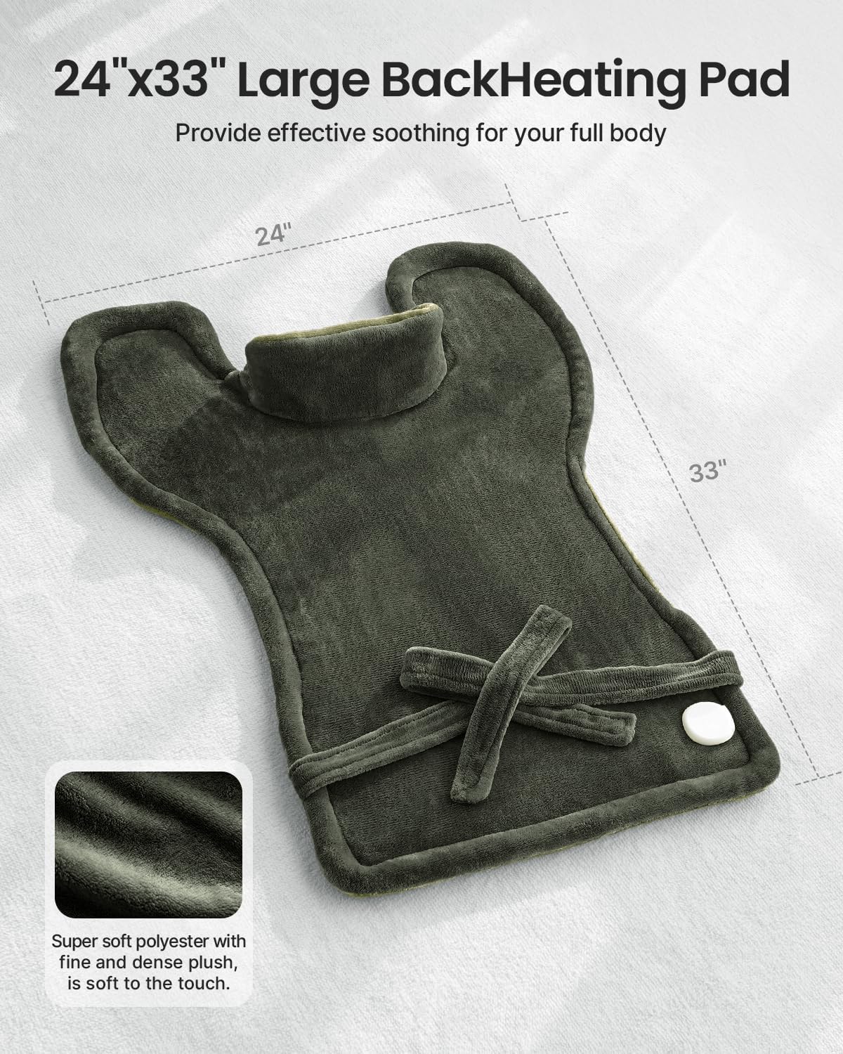 RENPHO Electric Heating Pad for Neck & Shoulder Pain Relief, Green NEW