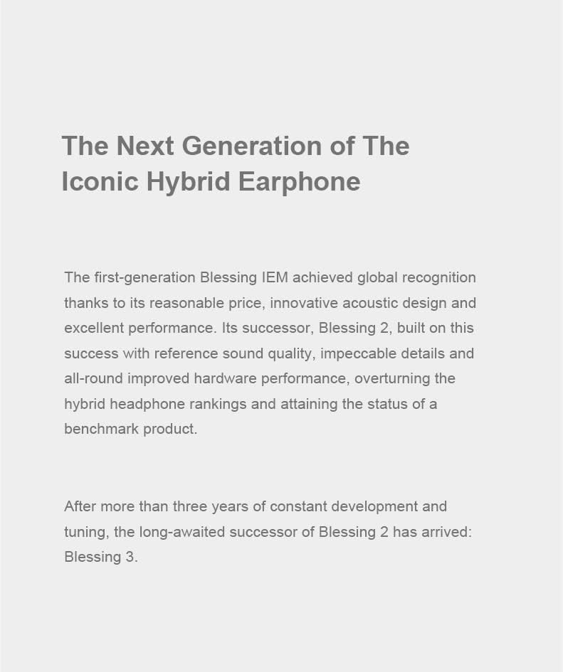 Moondrop Blessing 3 In-Ear Headphones Hybrid Triple-Range Frequency Silver NEW
