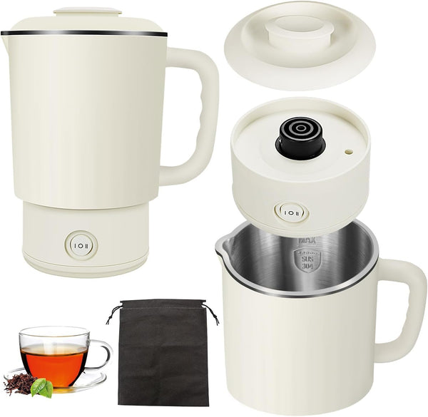 Necomi 0.8L Stainless Steel Electric Kettle, Portable Cordless White Kettle DEMO