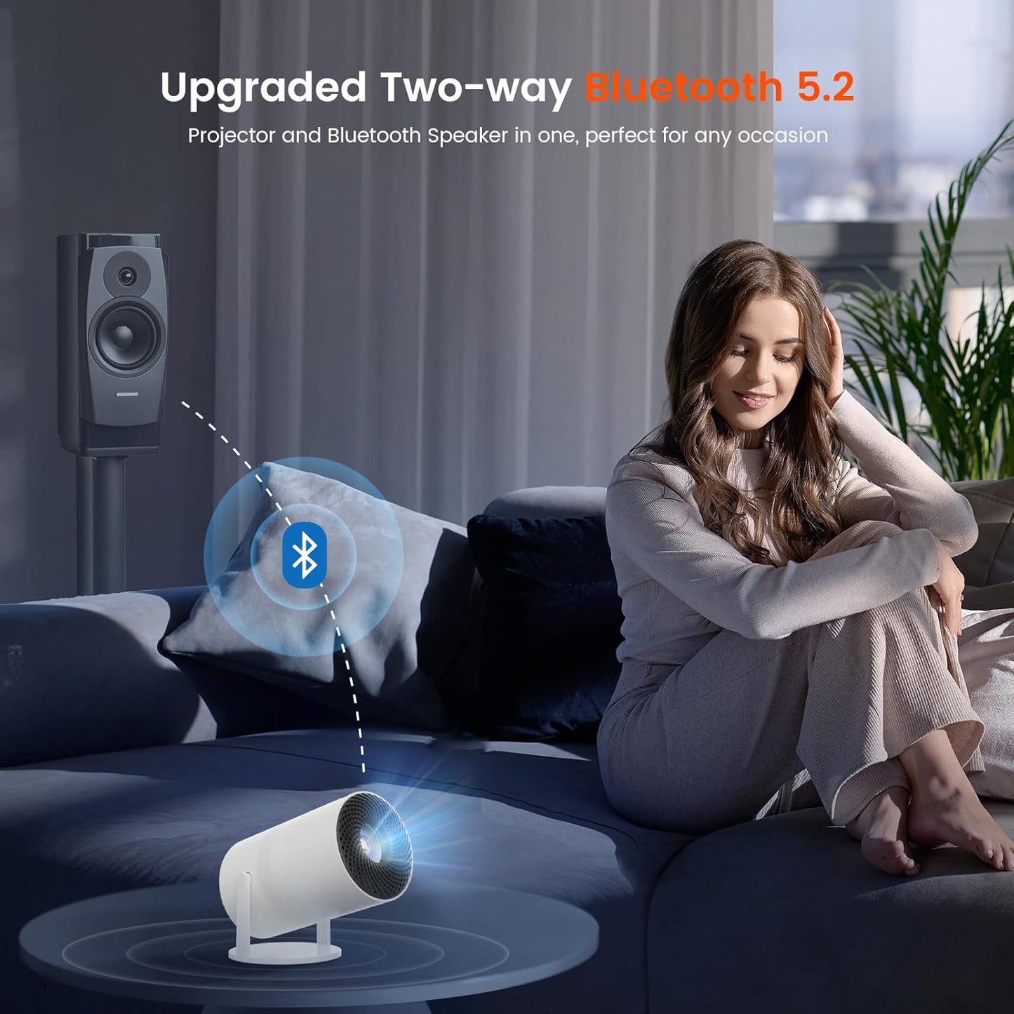 WISHOLY 1080P Projectors Portable Projector with Built-in Apps and DEMO