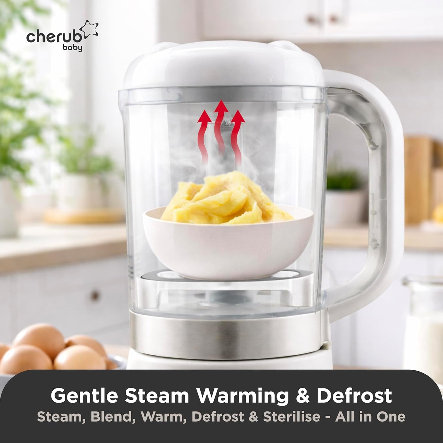 Cherub Baby Easycook 4-in-1 Food Maker Steamer Blender Sterilizer Bottle NEW