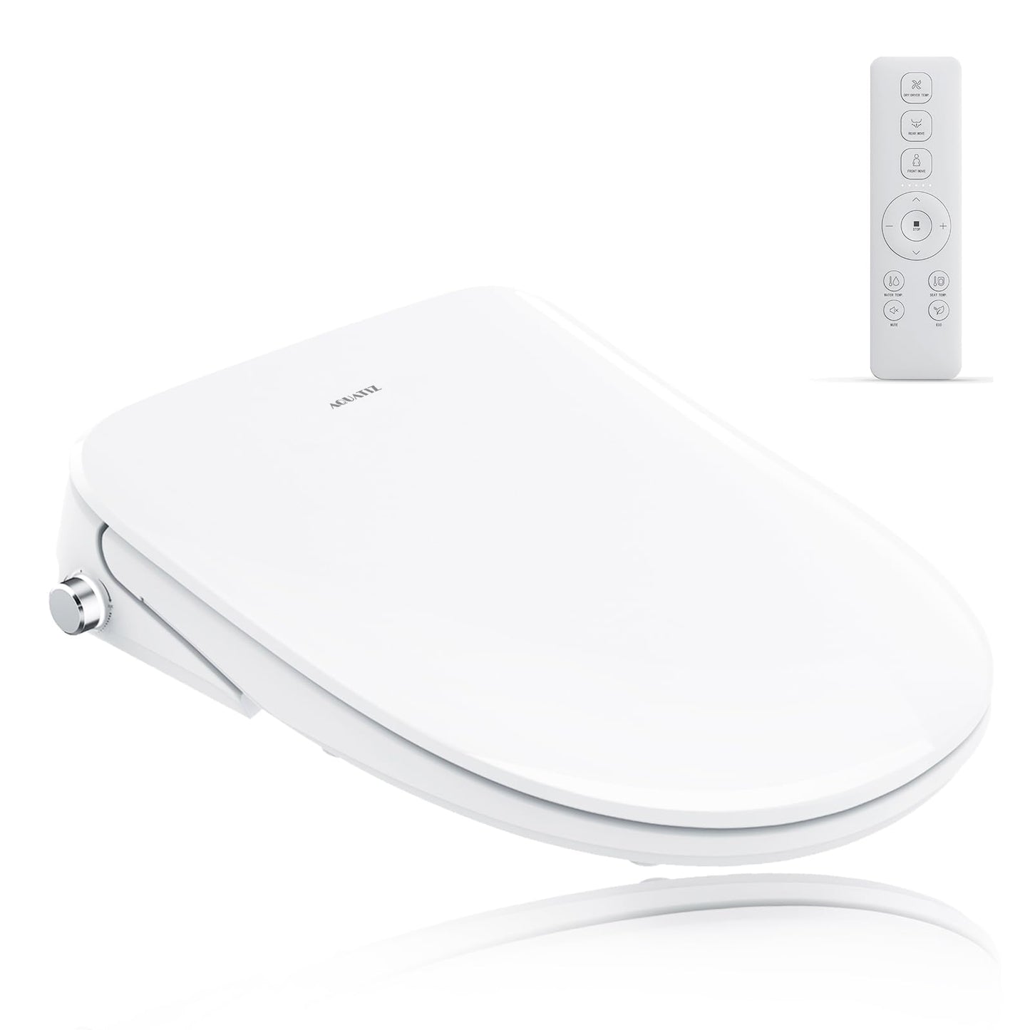 Aqua Space Electric Bidet Toilet Seat with Self-Cleaning Nozzle in White DEMO