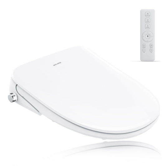 Aqua Space Electric Bidet Toilet Seat with Self-Cleaning Nozzle in White DEMO