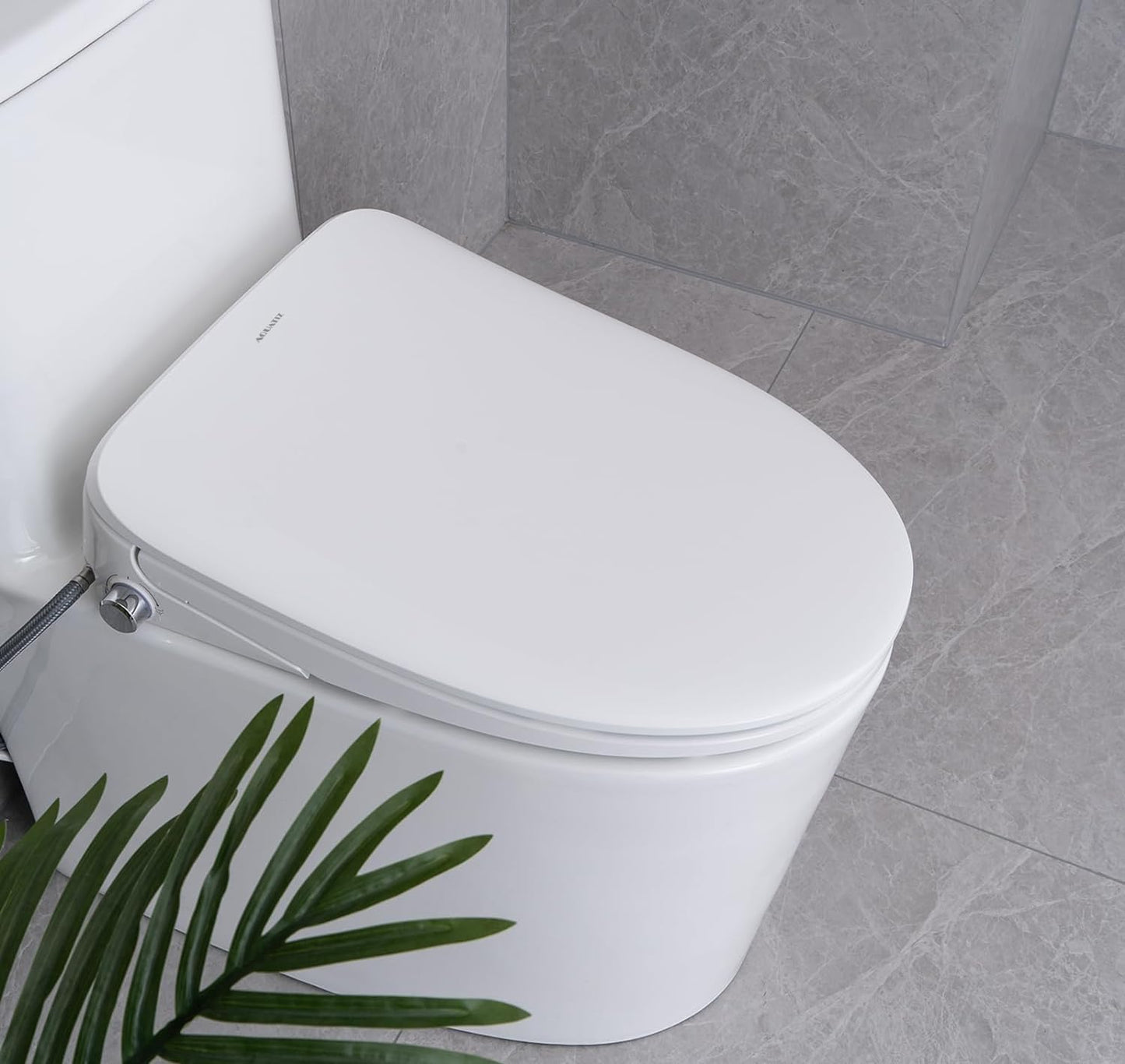 Aqua Space Electric Bidet Toilet Seat with Self-Cleaning Nozzle in White DEMO