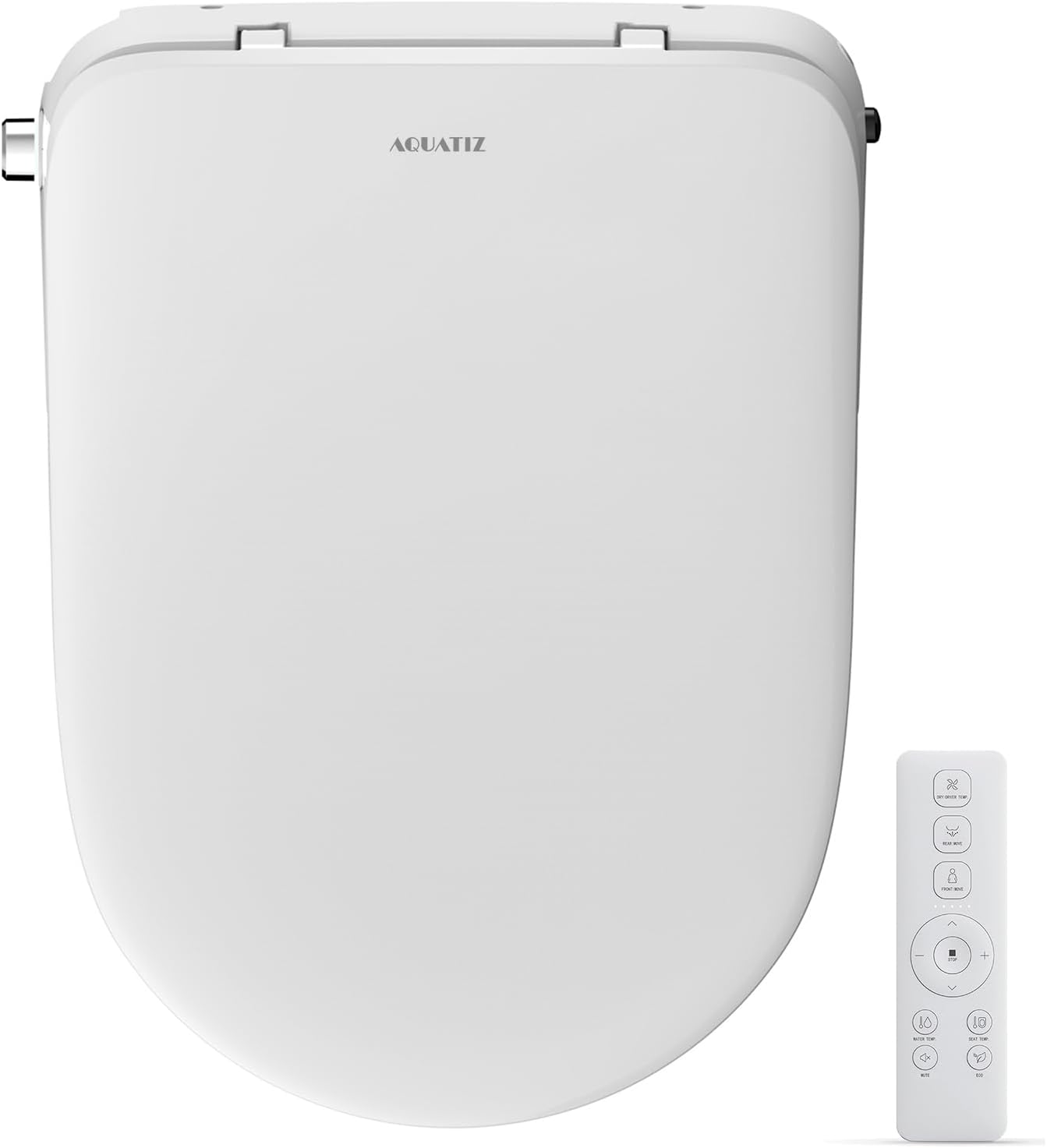 Aqua Space Electric Bidet Toilet Seat with Self-Cleaning Nozzle in White DEMO