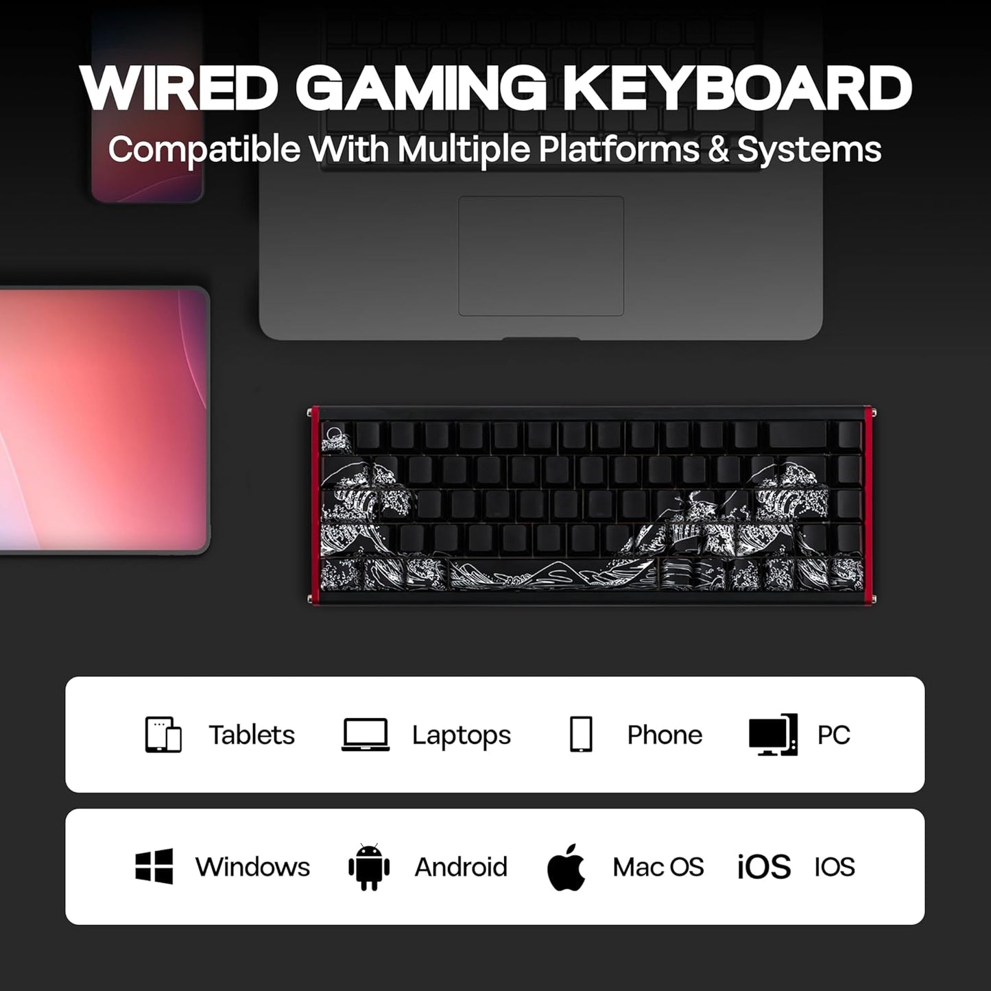 Ajazz Aluminum Rapid Trigger Gaming Keyboard Black Side-Printed NEW