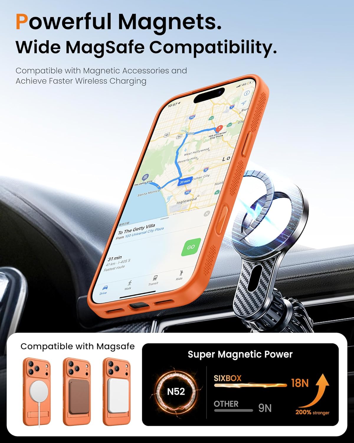 SIXBOX Magnetic Basic Cases iPhone 17 Pro Case with Stand, Camera Button, NEW