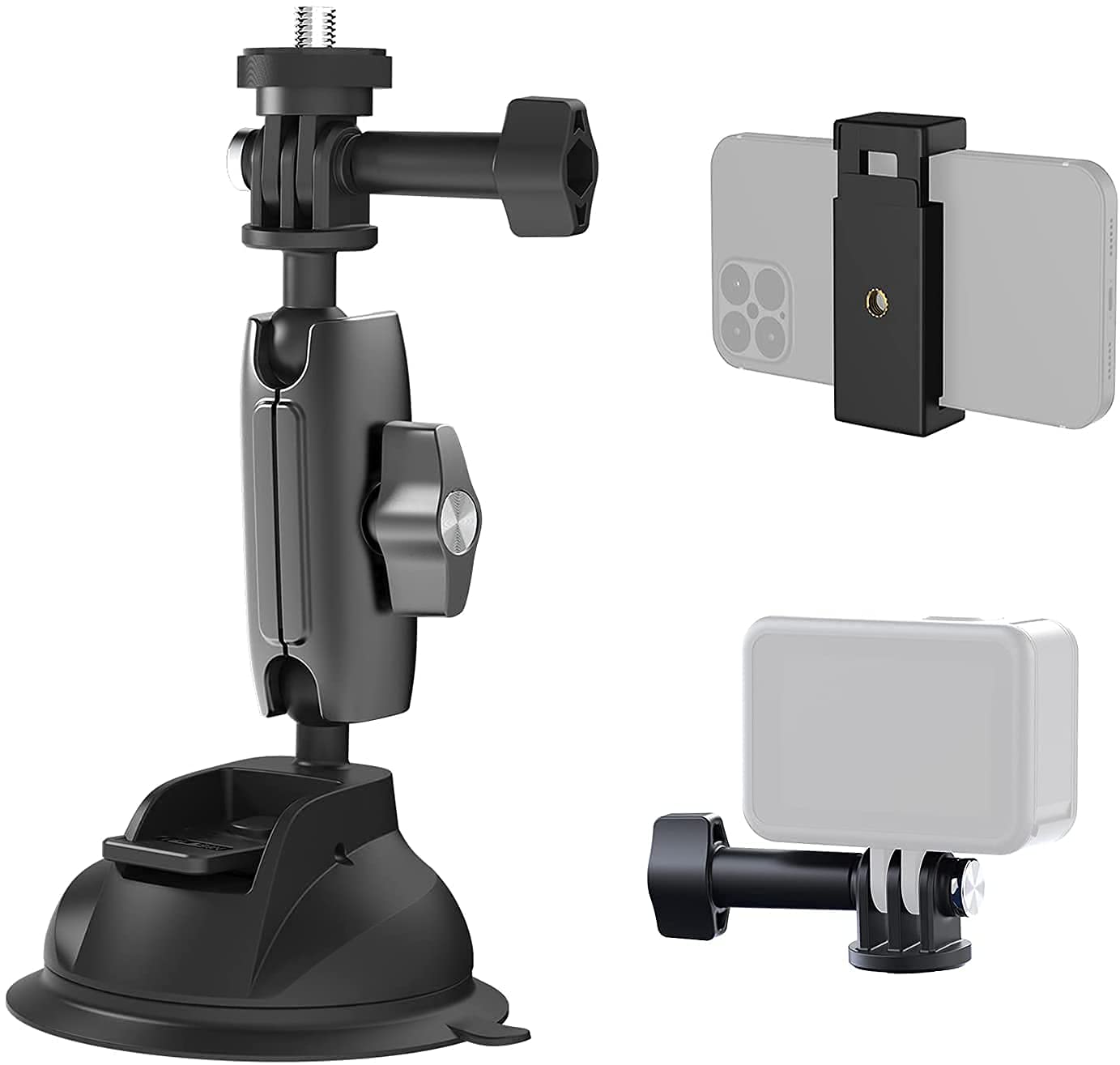 TELESIN 360 Rotation Suction Cup Car Mount Tripod Adapter Phone Holder DEMO