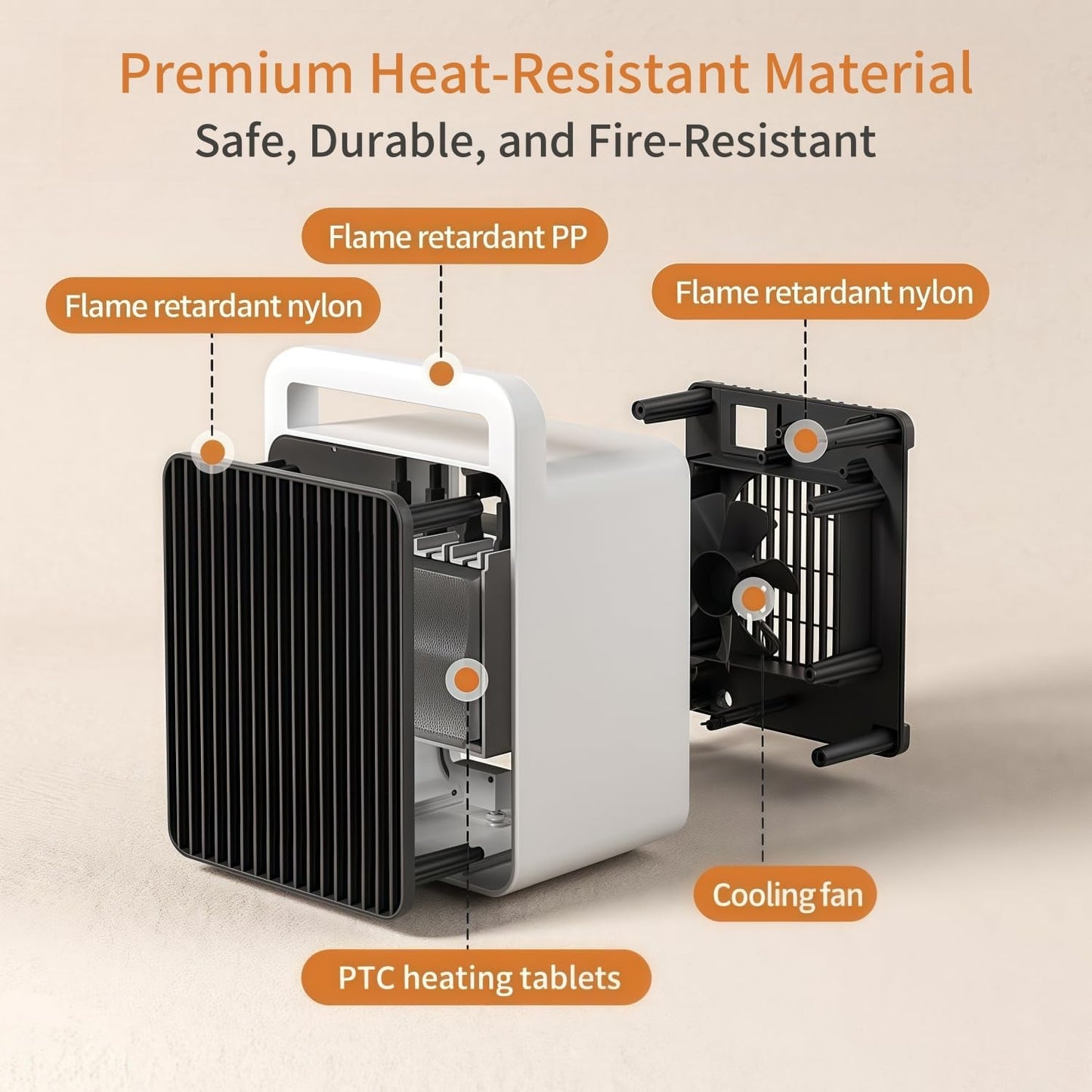 Ventika 900W Heating Energy Efficient Quiet White Portable Space Heater DEMO