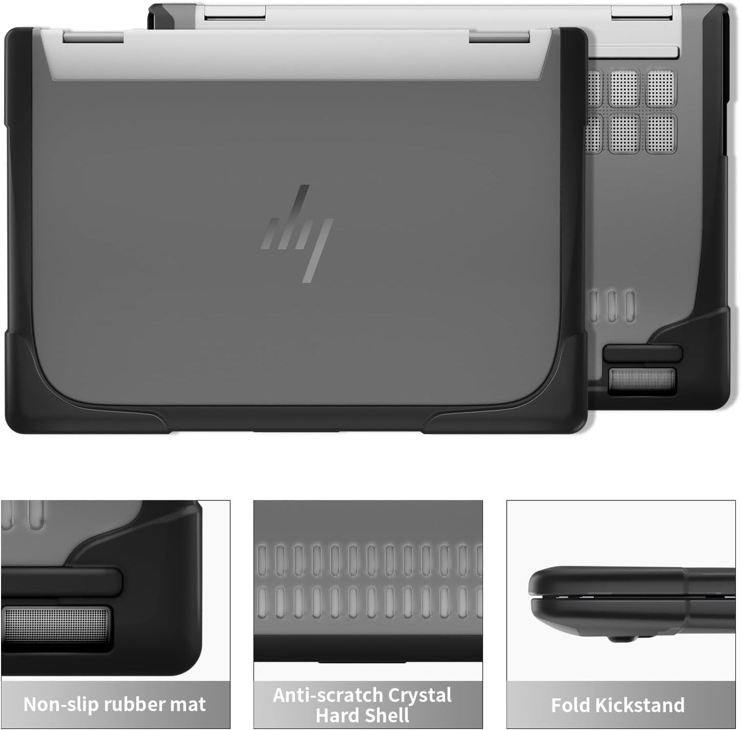 Jarttarn Gray Hard Case Shells Protective Laptop Cover for HP Envy X360-14 DEMO