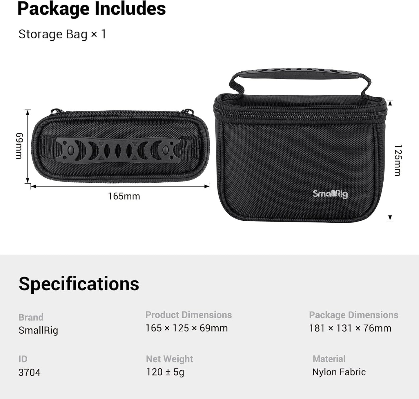 SMALLRIG Compact Camera Protective Carrying Case Nylon Handbag Storage Bag NEW