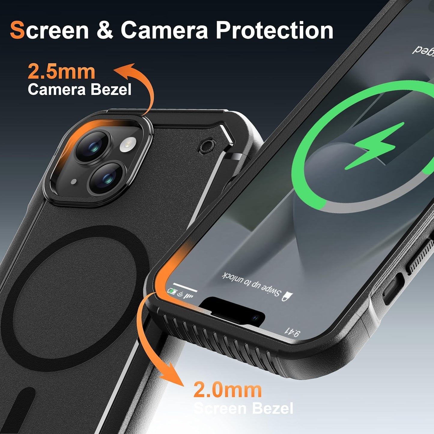 ORETECH Magnetic Basic Cases iPhone 14 Case with 2 Screen Protectors Heavy NEW