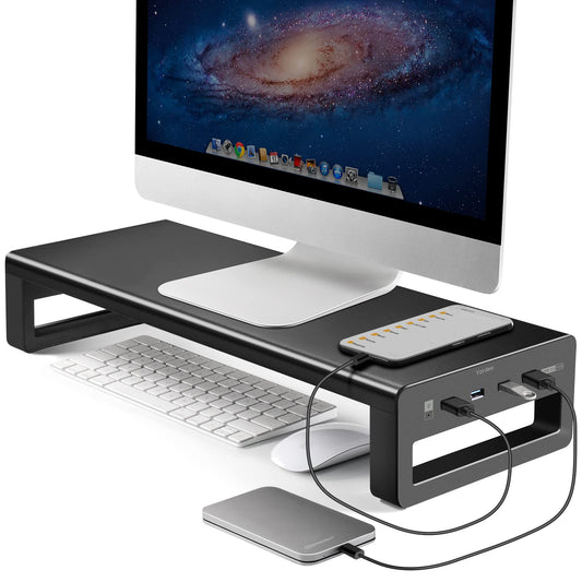 VAYDEER USB 3.0 Monitor Stand Metal Riser with Hub for Data Transfer & DEMO