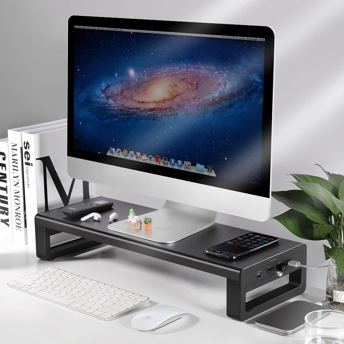 VAYDEER USB 3.0 Monitor Stand Metal Riser with Hub for Data Transfer & DEMO