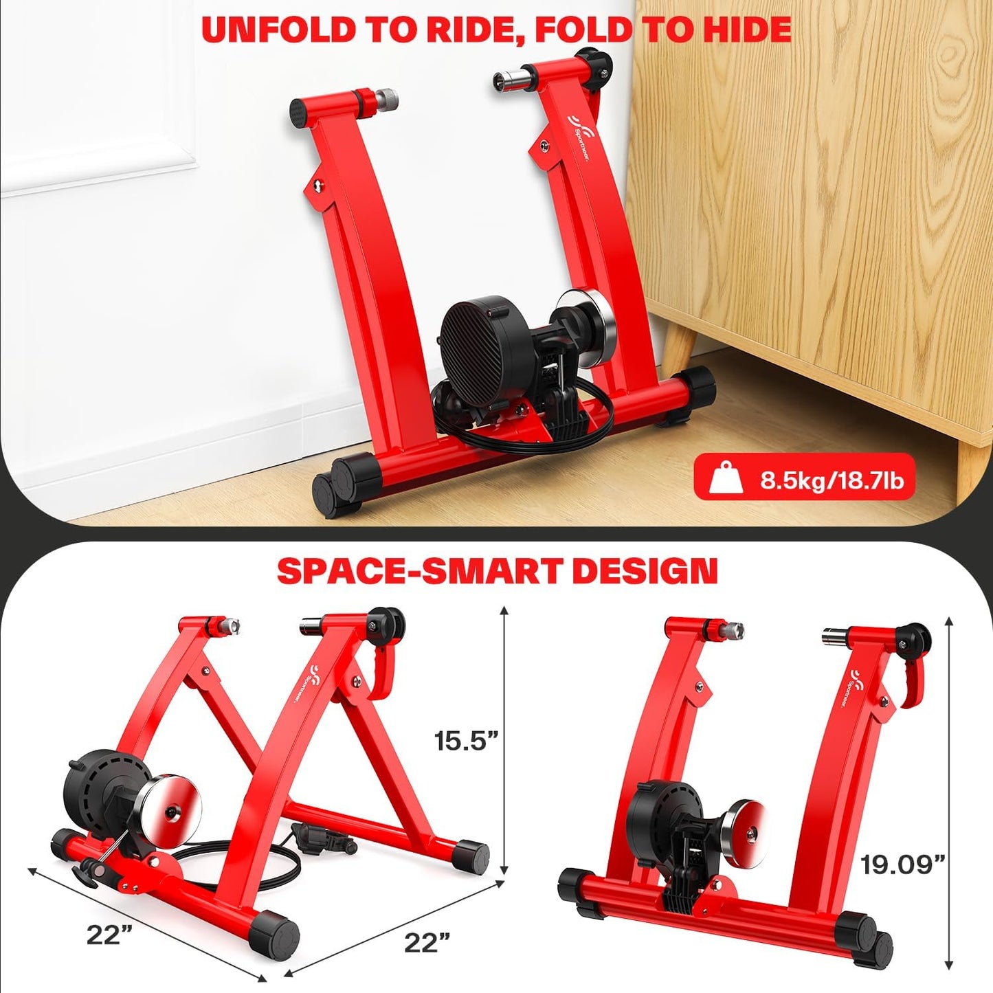 Sportneer Magnetic Bicycle Trainers for 26-28" & 700C Wheels Adjustable DEMO
