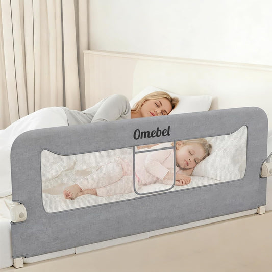 Omebel 200CM Grey Toddler Bed Rails Long Safety Guard Bedside for Crib DEMO