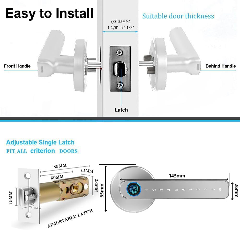 AILRINNI 5-in-1 Fingerprint Smart Door Lock Zinc Alloy Combination Padlock DEMO