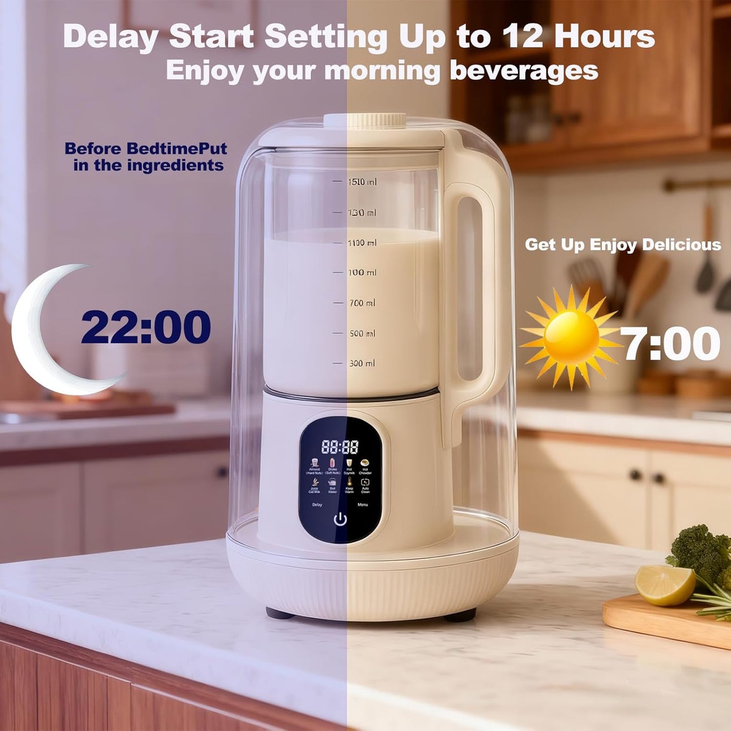 AIZYZYO Automatic Jug Blenders Nut Milk Maker Machine, 6-in-1 for Almond, DEMO
