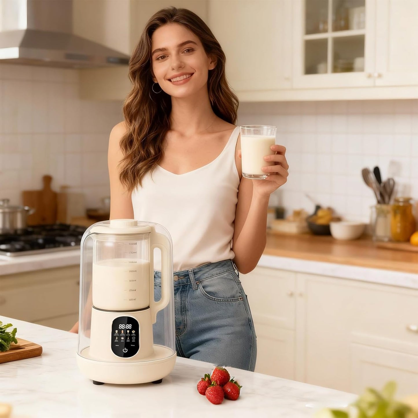 AIZYZYO Automatic Jug Blenders Nut Milk Maker Machine, 6-in-1 for Almond, DEMO