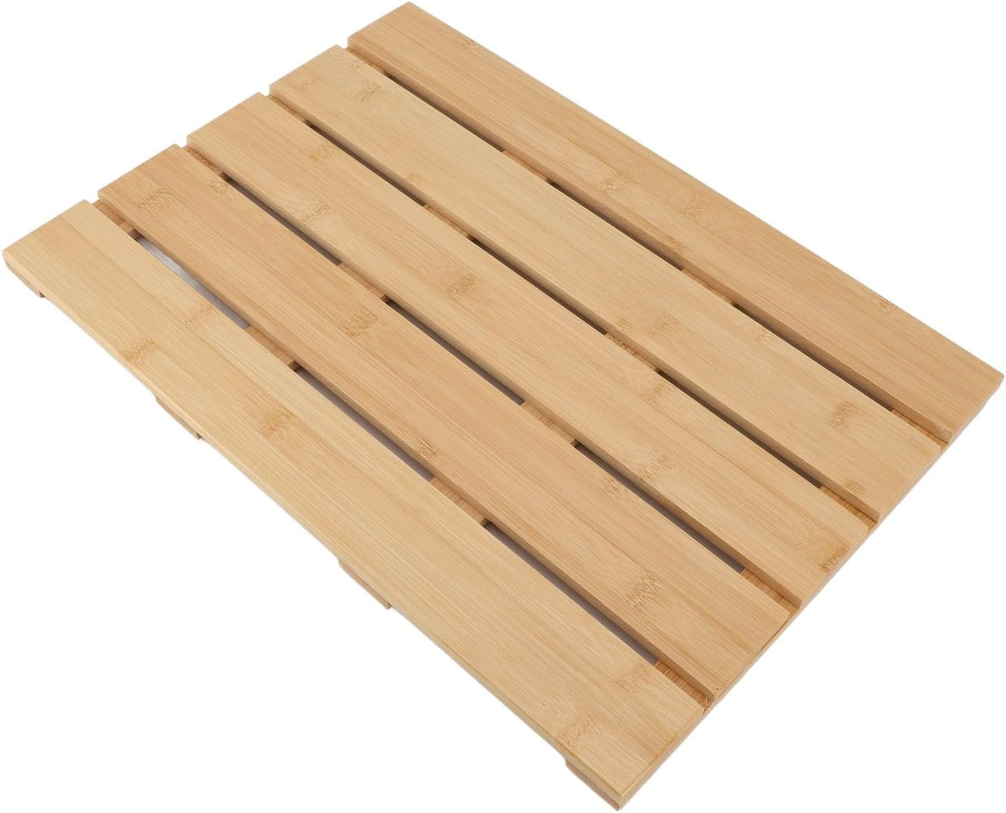 Eco-Friendly Bamboo Bath Mat - Non-Slip Wooden Floor Rug for Shower & Spa, DEMO