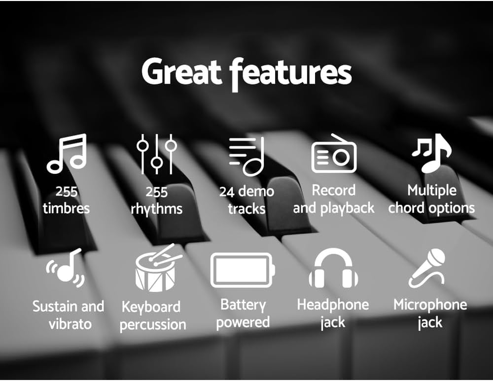 ALBA Portable Digital Keyboard 61 Keys Arranger Black Size 86cm(L) x DEMO