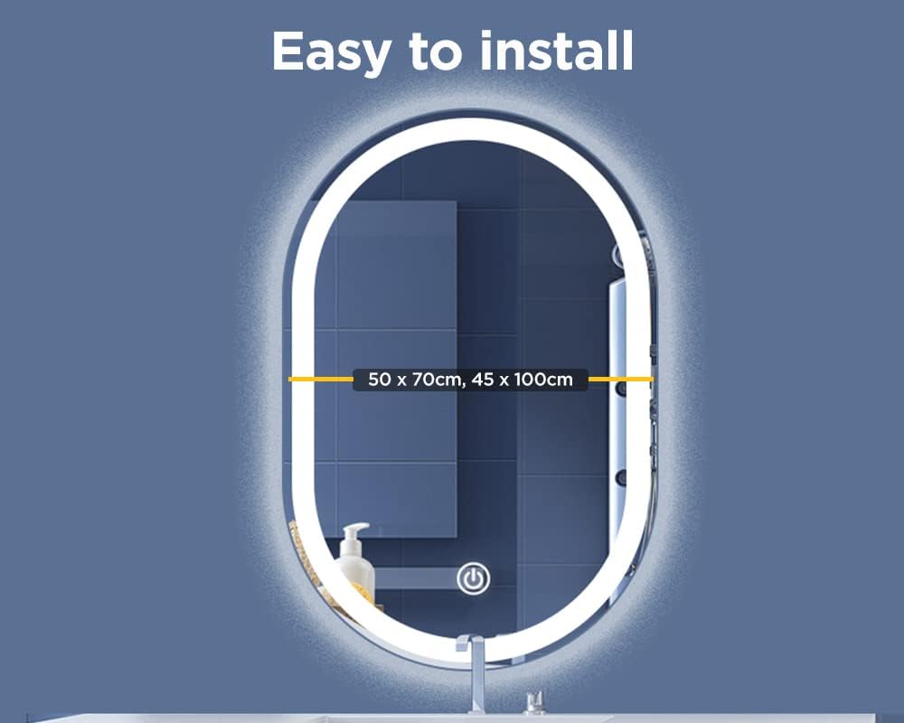 Viviendo Oval Wall-Mounted Mirrors LED Anti-Fog Bathroom Wall Mirror, DEMO