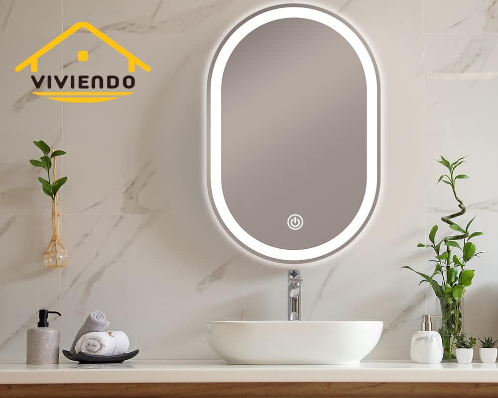 Viviendo Oval Wall-Mounted Mirrors LED Anti-Fog Bathroom Wall Mirror, DEMO
