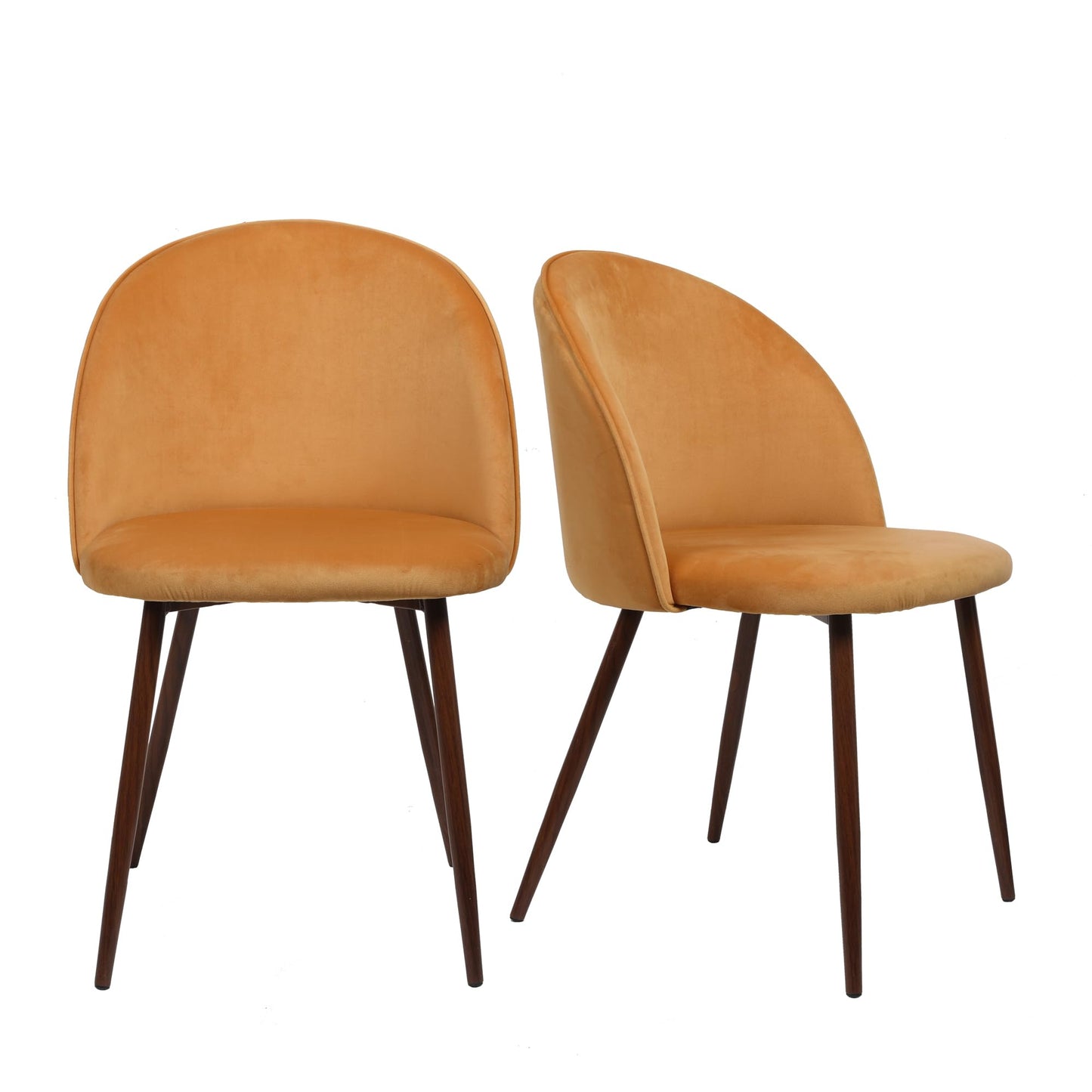 Levede Velvet Dining Chairs Set of 2 Chic Kitchen Orange Size 47 × 48cm DEMO