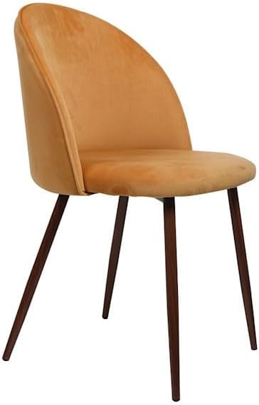 Levede Velvet Dining Chairs Set of 2 Chic Kitchen Orange Size 47 × 48cm DEMO