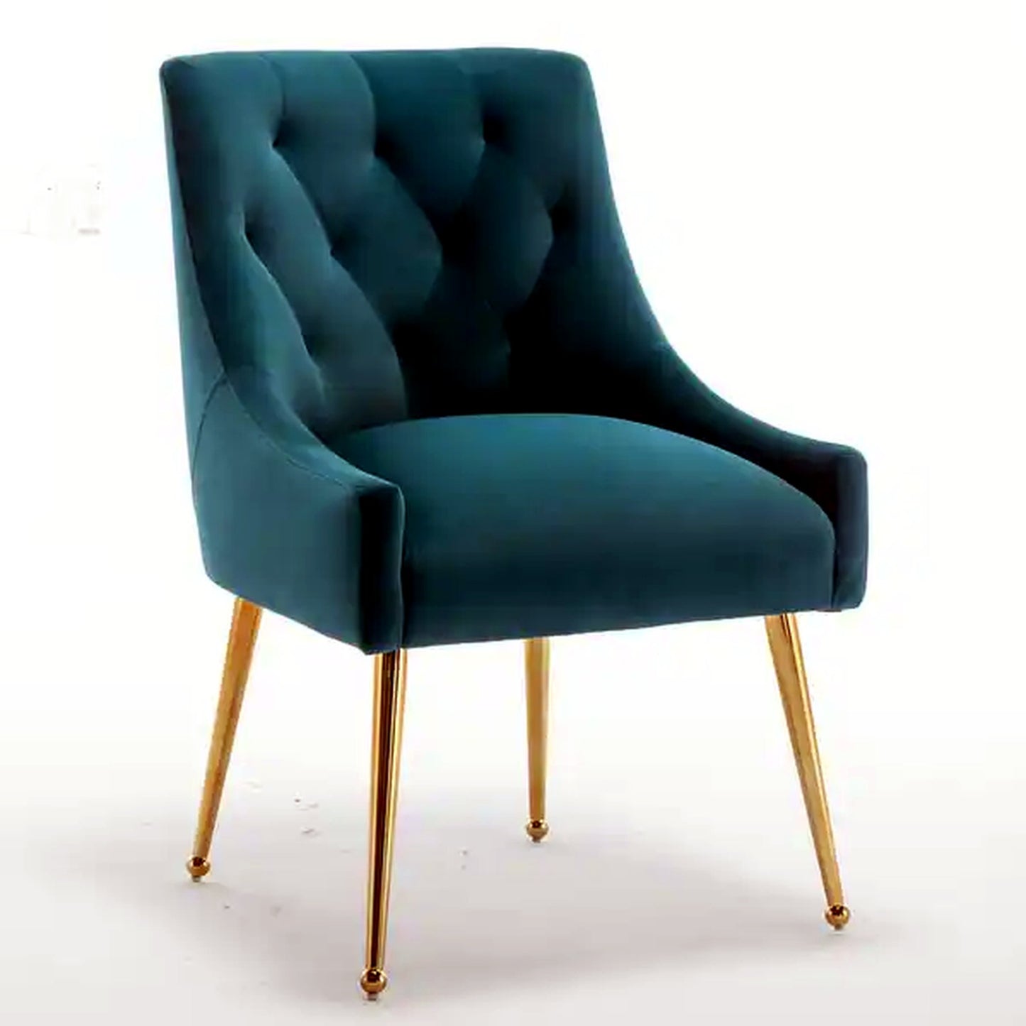 SEYNAR Teal Velvet Dining Chairs Set of 2 | Mid-Century Modern Upholstered DEMO