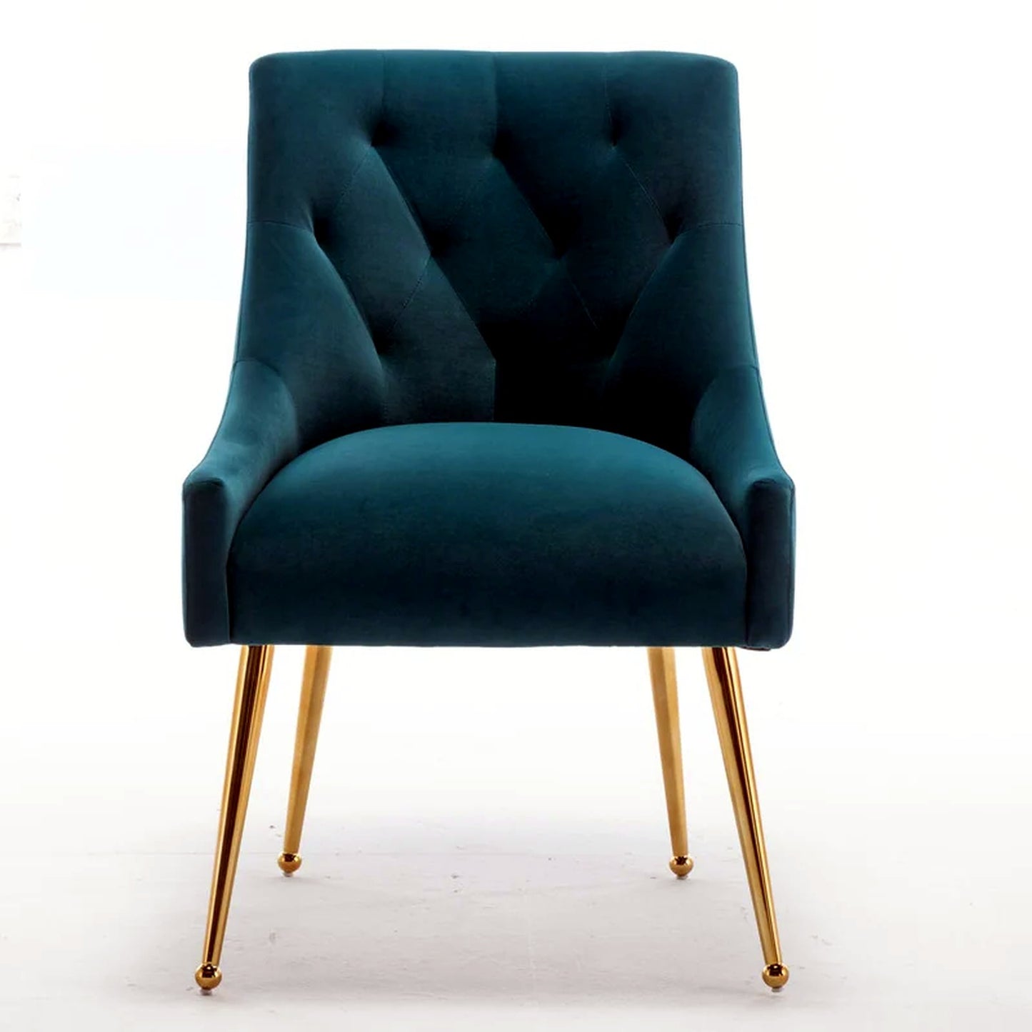 SEYNAR Teal Velvet Dining Chairs Set of 2 | Mid-Century Modern Upholstered DEMO