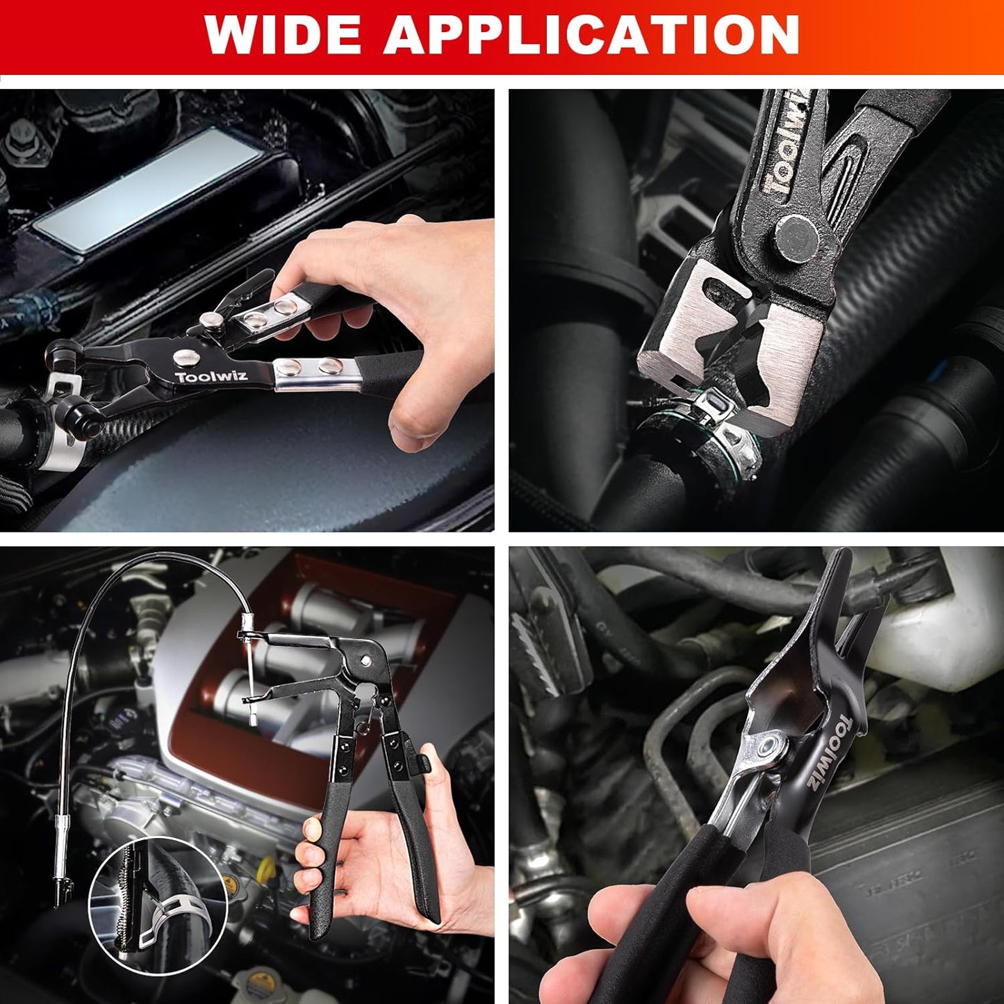 Toolwiz Hose Clamping Pliers Spring Coolant Radiator Clamp Carbon Steel NEW