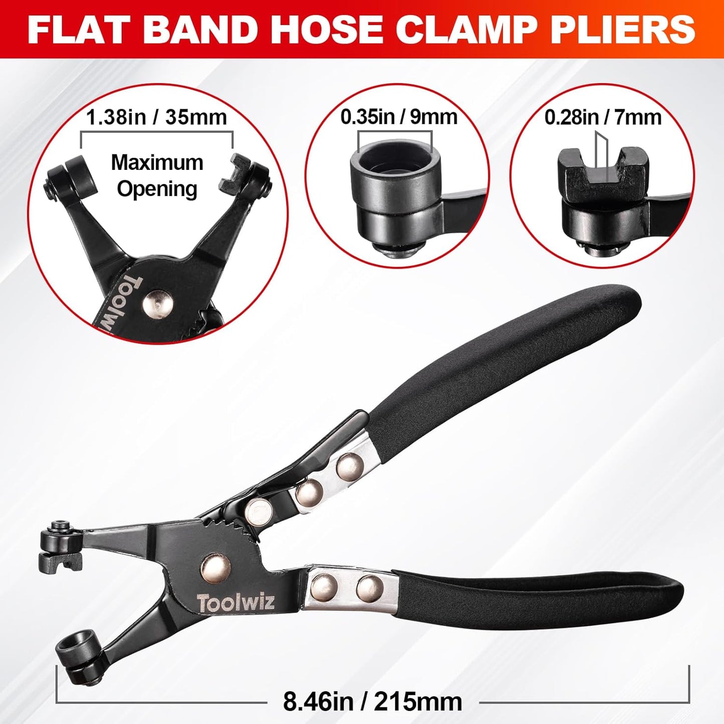 Toolwiz Hose Clamping Pliers Spring Coolant Radiator Clamp Carbon Steel NEW