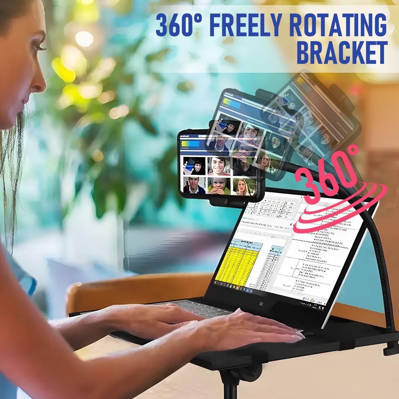 Aumerage Adjustable Stands Foldable Tripod Floor Stand with Phone Holder DEMO