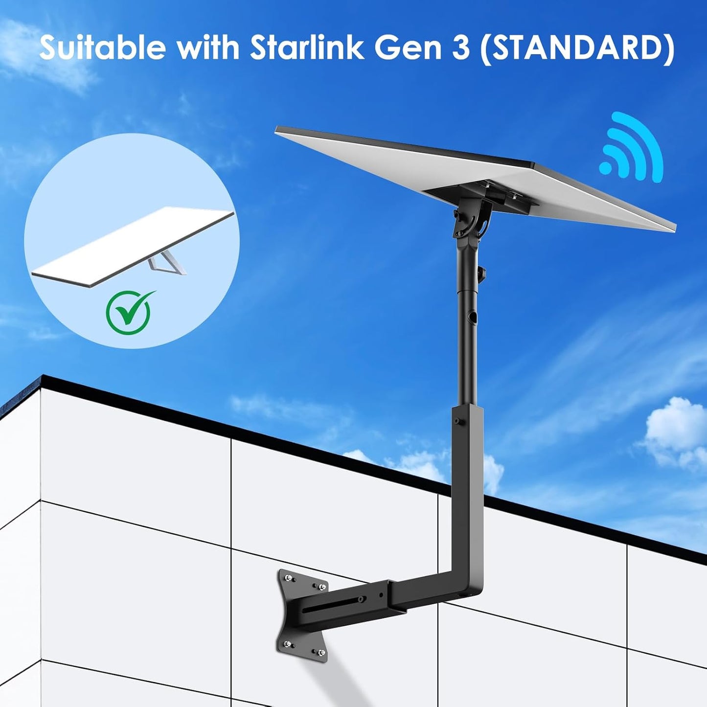 Bloazzup Adjustable Mounting Accessories Starlink Wall Mount Gen 3 DEMO